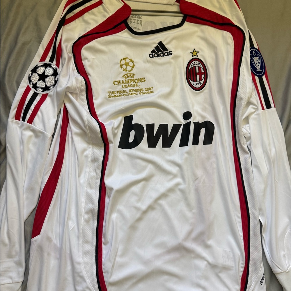 Adidas AC Milan White Jersey with Red and Black Details